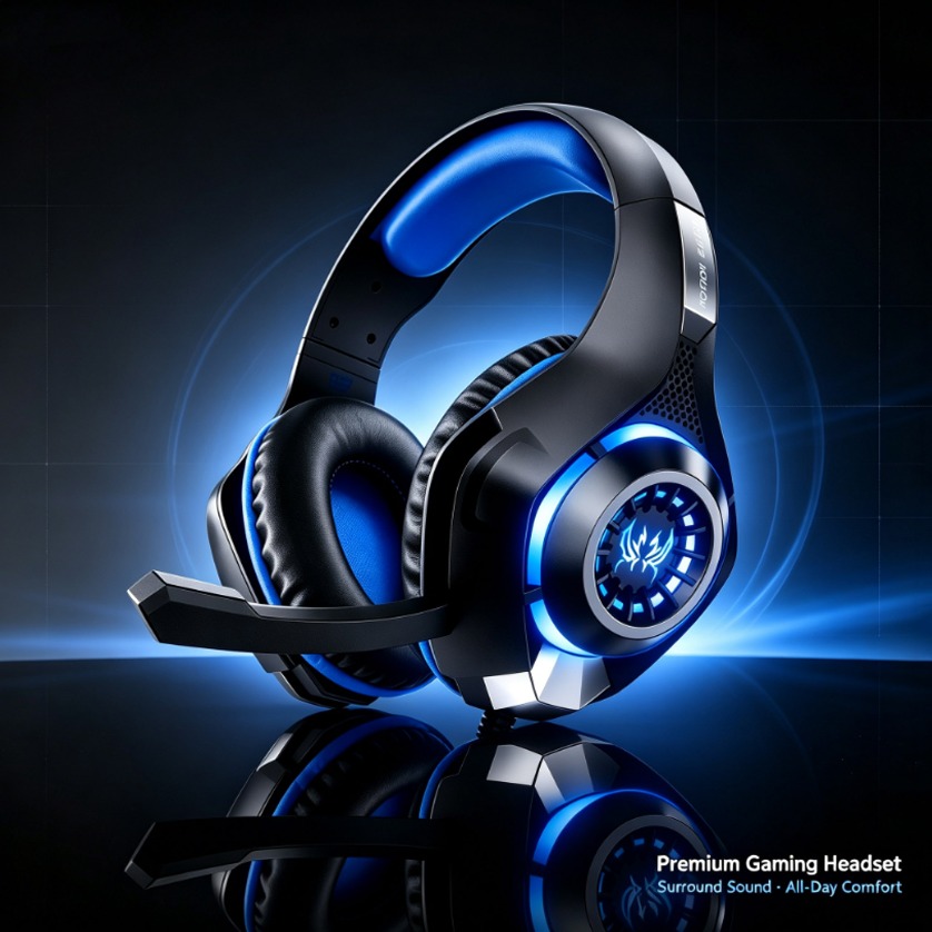 Gaming Console Headset - Słuchawki z mikrofonem Gaming RGB LED