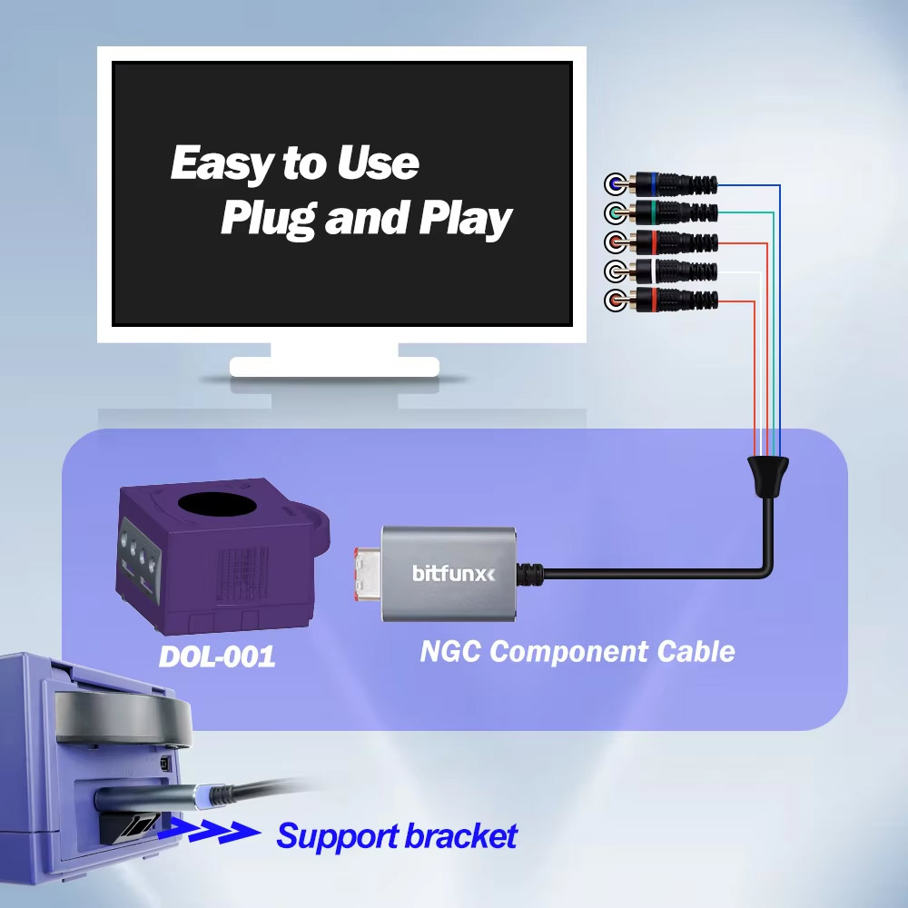 Gaming Console Nintendo - Kabel audio-wideo BitFunx 5RCA YPbPr do
