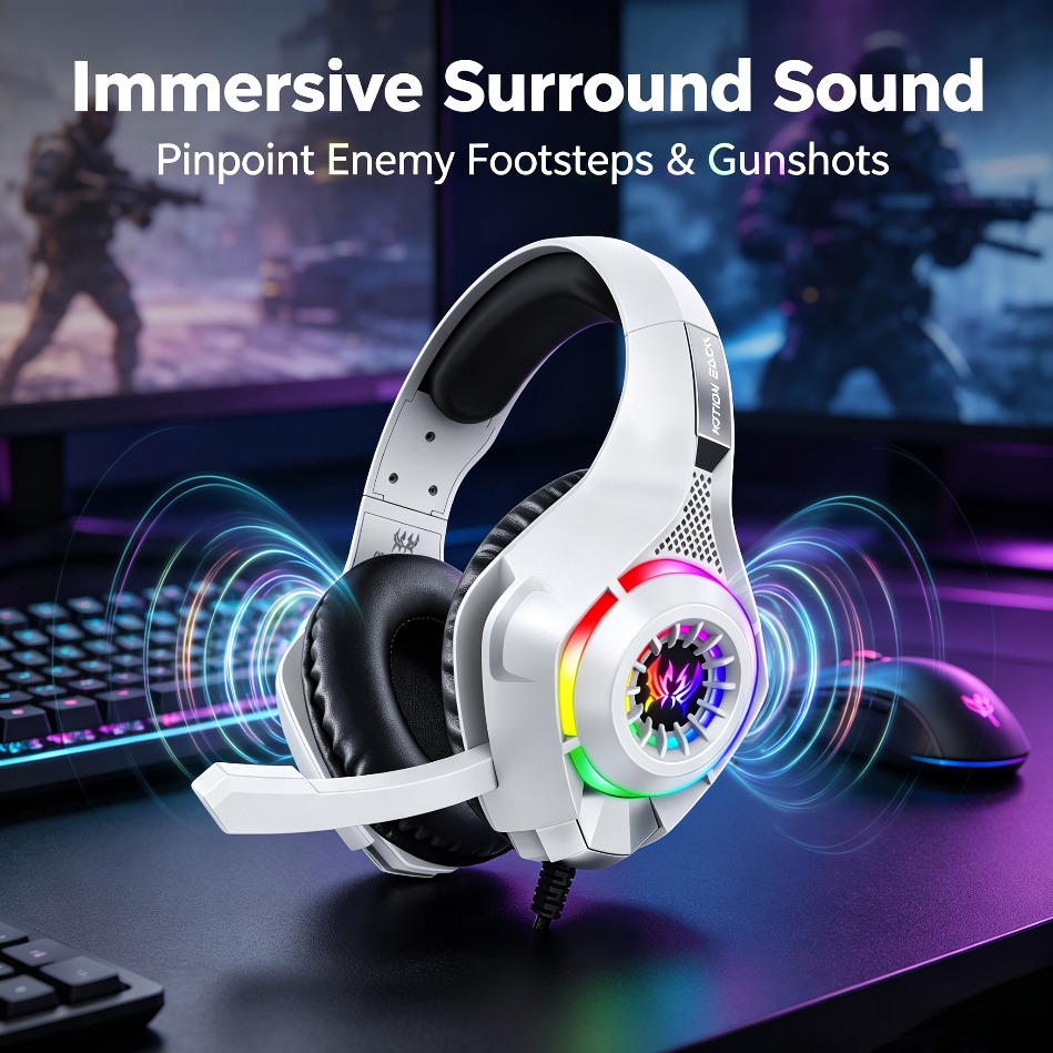 Gaming Console Headset - Słuchawki gamingowe do PC z mikrofonem,