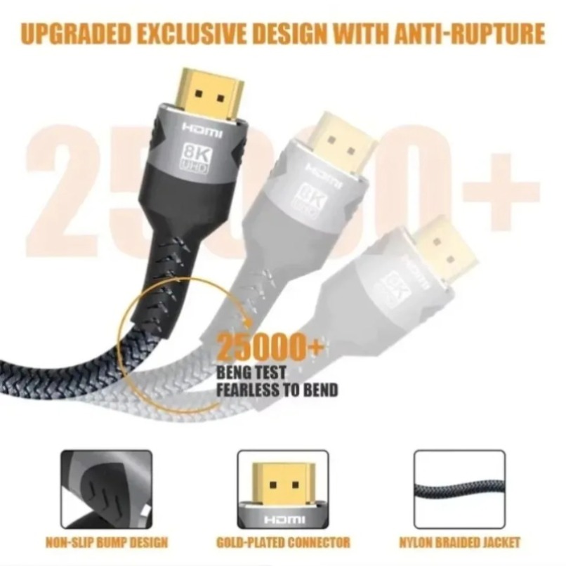 Pleciony kabel HDMI 2.1 8K o w – Gaming Console Definition recenzja i cena