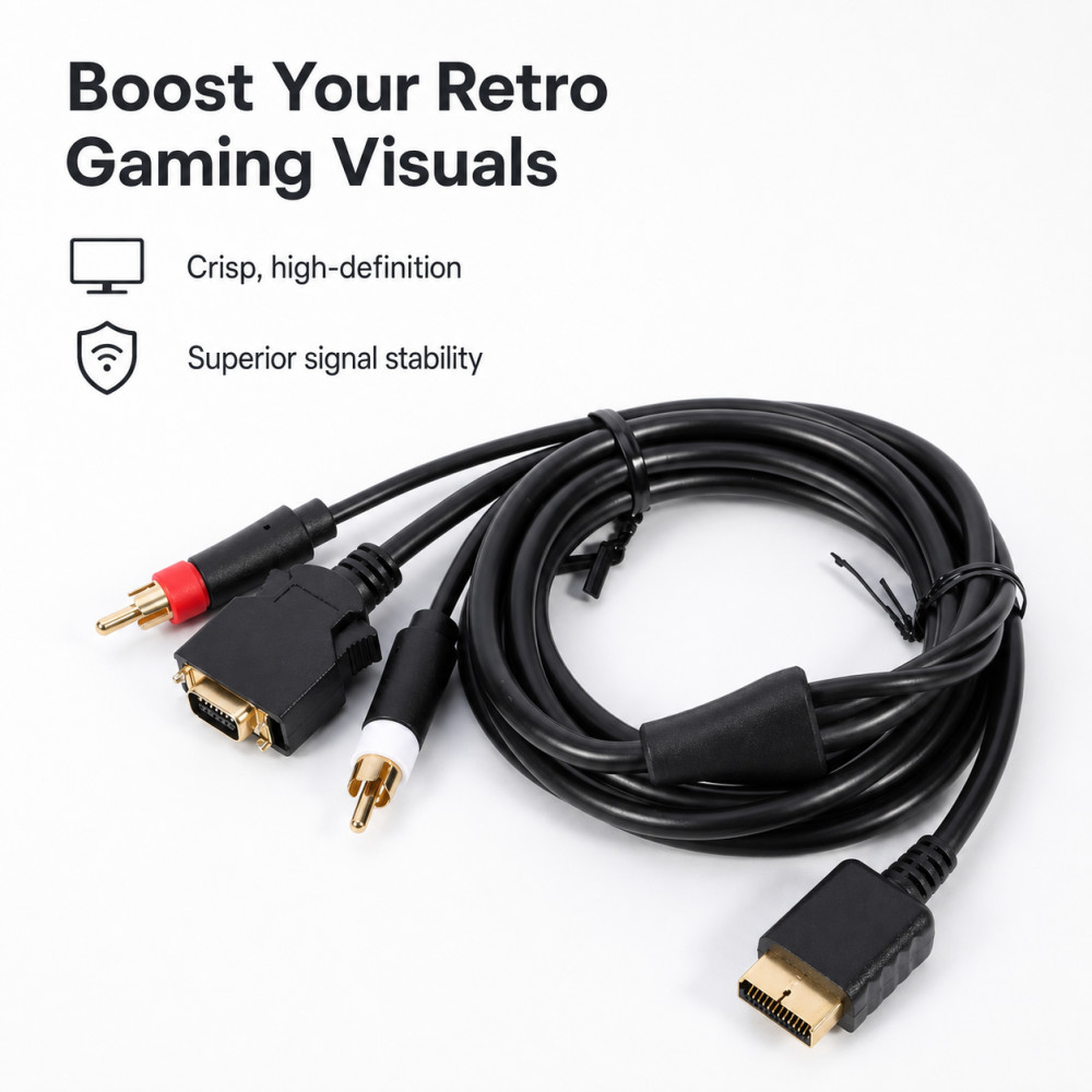 Pozłacany kabel AV do konsoli  – Gaming Console Definition recenzja i cena
