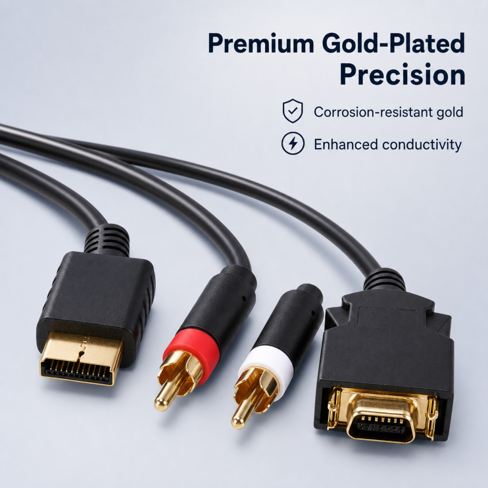 Pozłacany kabel AV do konsoli  – Gaming Console Definition recenzja i cena